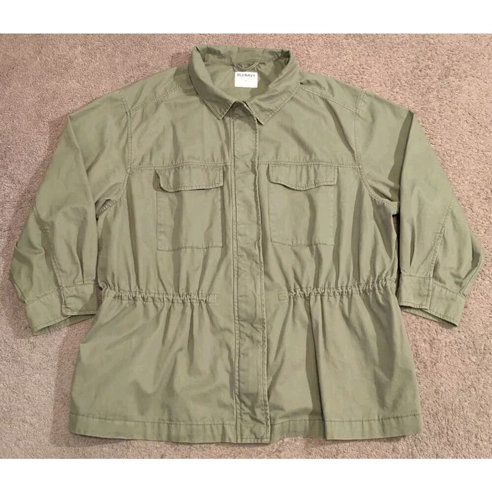 Old Navy Military Cinched-Waist Utility Field Jacket Green 752092 Women's 3X